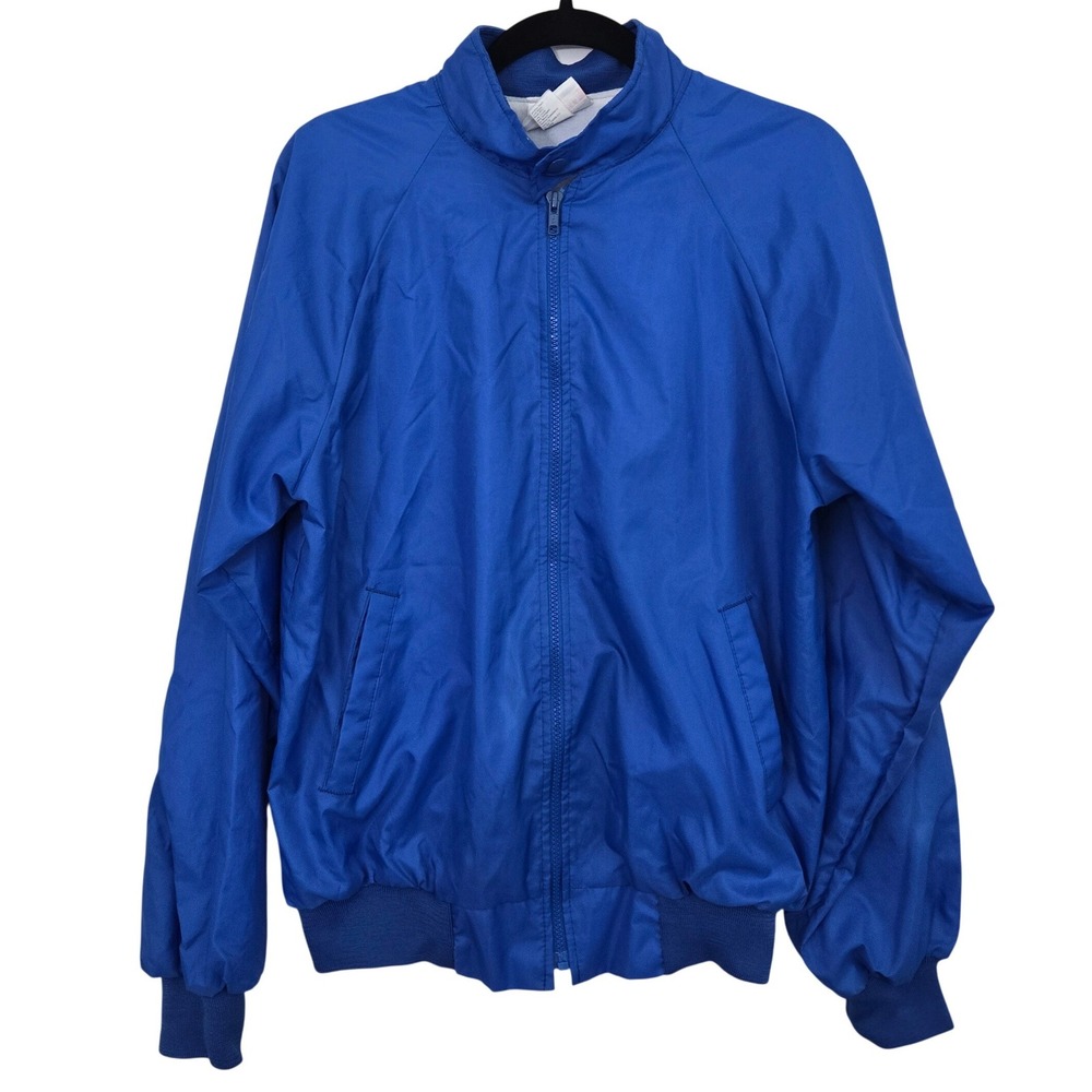 Vintage Hartwell Windbreaker Jacket Mens Medium 38-40 Blue Lined Made in USA 90s